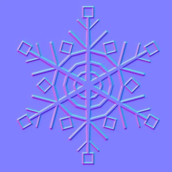 Нормальная Карта Снежинки Текстура Заднего Фона Использования Программах Рендеринг — стоковое фото