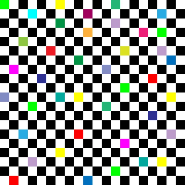 Checker Ajedrez Cuadrado Multicolor Vector Fondo Abstracto Textura Comprobada Patrón — Vector de stock