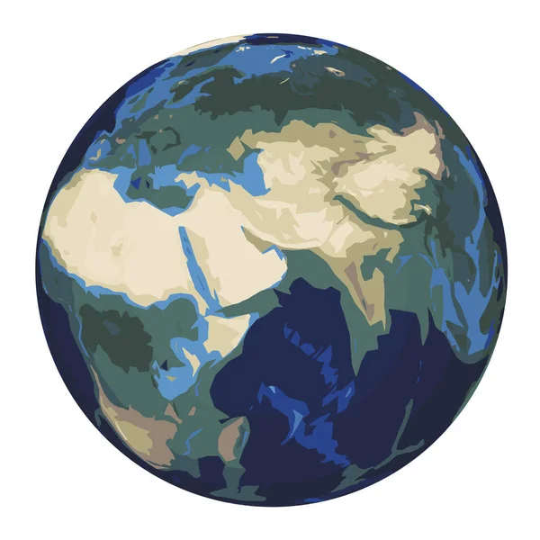 Абстрактная Стилизованная Планета Земля Изолирована Белом Векторном — стоковый вектор