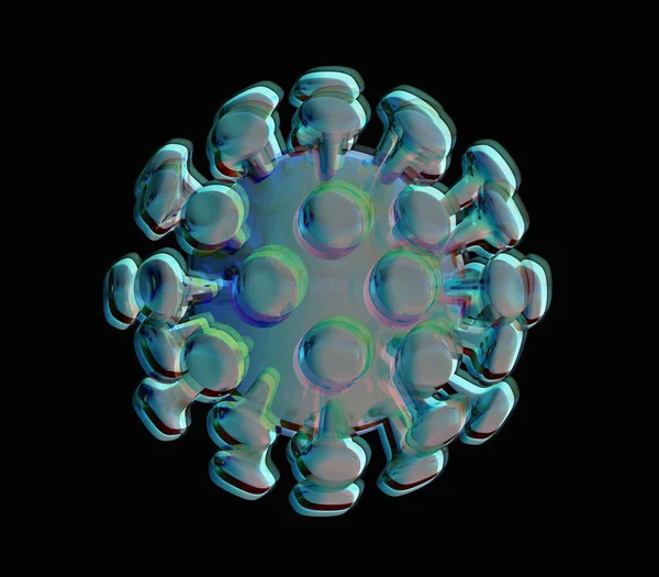 코로나 바이러스 제2의 코로나 바이러스 렌더링 — 스톡 사진