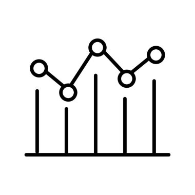 Vector line icon of a data chart isolated on white background. Illustration representing statistics, data visualization, analytics, business analysis, etc.