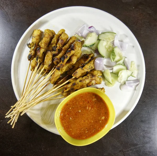 Asiatiska Köket Kallas Kyckling Satay — Stockfoto