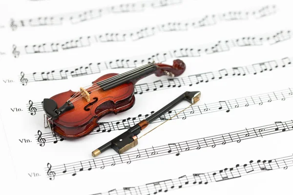 Скрипка Фоні Паперу Музичної Ноти Пробілом Копіювання — стокове фото