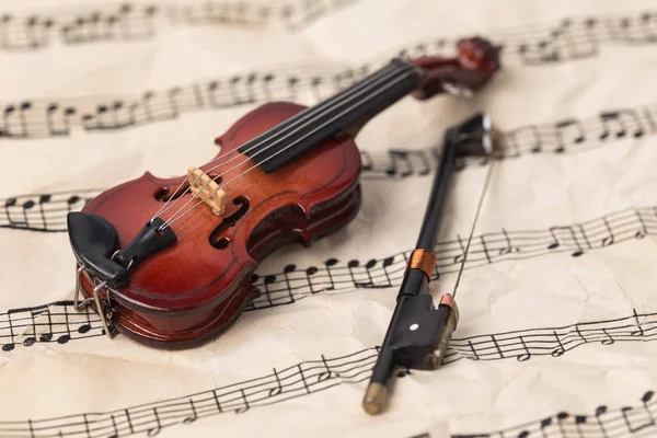 Скрипка Старій Музиці Паперовий Фон Пробілом Копіювання — стокове фото