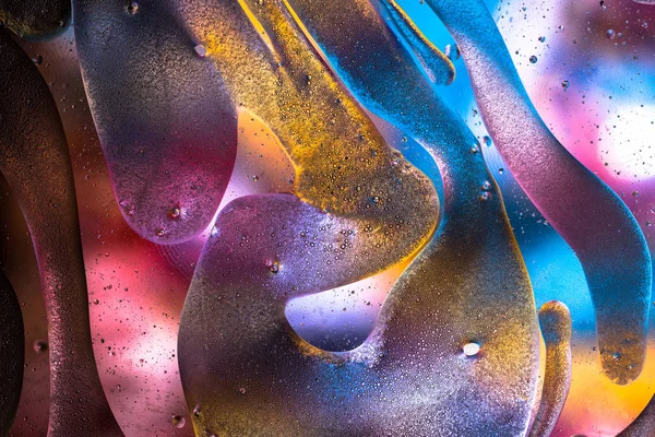 Renkli Sıvı Soyut Dokulu Arka Plan Swirls Sıçrama Makro Fotoğrafçılık — Stok fotoğraf