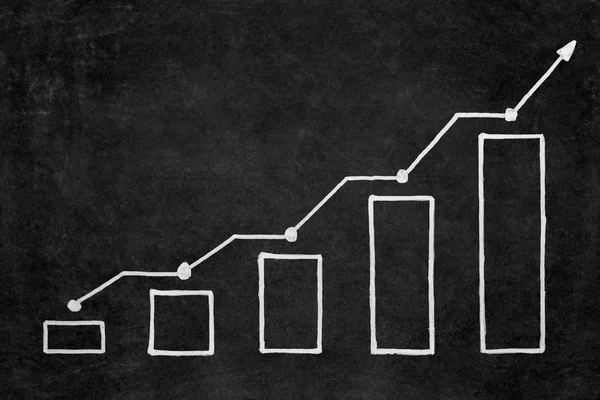 Handwritten chalk drawing graphic growth of success / happiness on blackboard with copy space. Planning concept