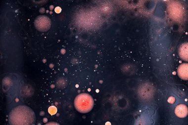 Renkli sıvı su kabarcıkları soyut arka plan. Makro fotoğrafçılık