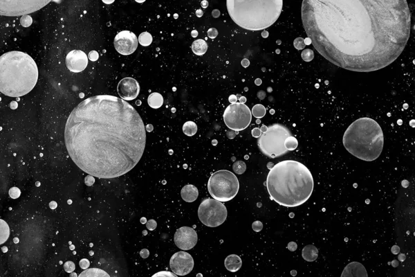Svart Och Vitt Universum Planet Abstrakt Bakgrund Makrofotografering — Stockfoto