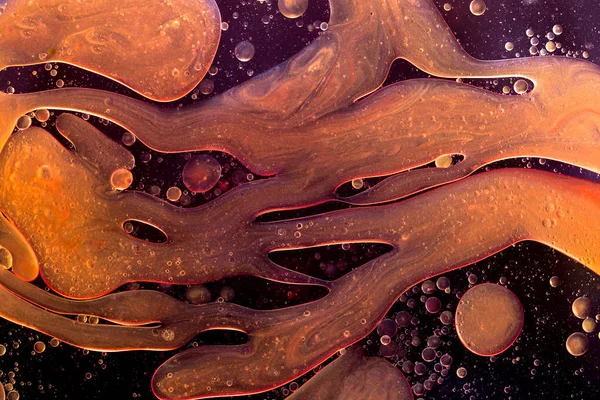 カラフルな液体水の泡抽象的な背景 マクロ撮影 — ストック写真