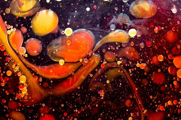 Kleurrijke Vloeibare Water Bubbels Abstracte Achtergrond Macro Fotografie Stockfoto