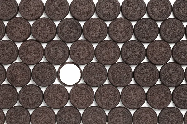 Rows Black Biscuit Background — Stock Photo, Image