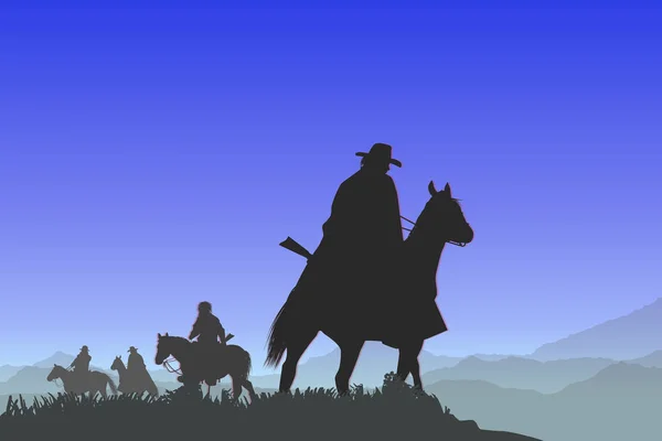 dağ geçidi üzerinde dört atlısı