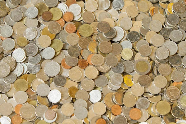 Pile Thai Coins Background — Stock Photo, Image