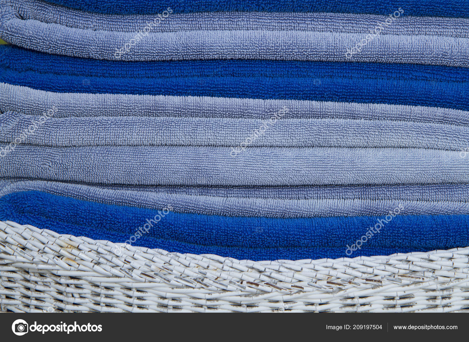 blue white towels