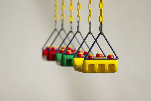 Row of colorful swing 
