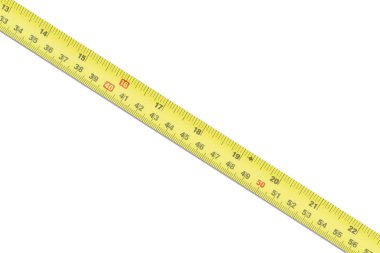 Sarı mezura beyaz arkaplanda izole edildi