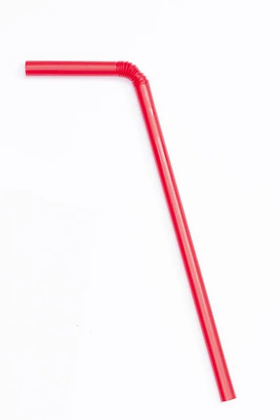 Red Straw Isolated White Background — Stock Photo, Image