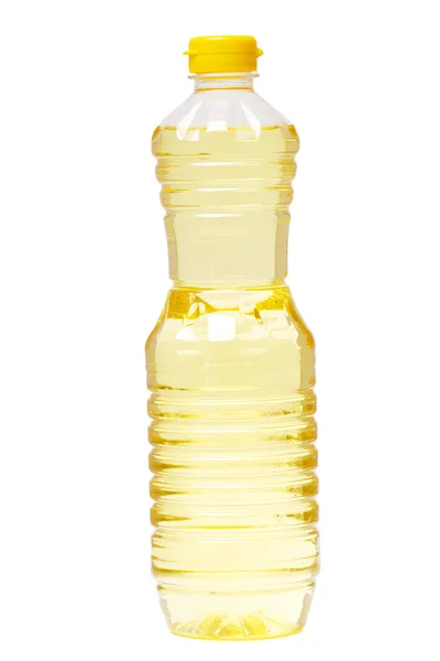 Vegetabilisk Olja Flaska Isolerad Vit Bakgrund — Stockfoto