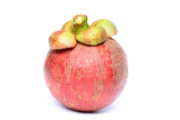 Mangostanfrucht Isoliert Auf Weißem Hintergrund — Stockfoto