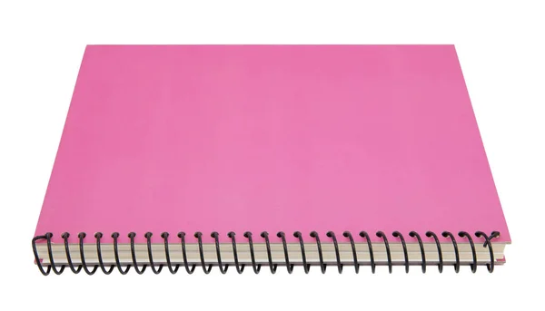 Pink Spiral Notebook Isolated White Background — Stock Photo, Image