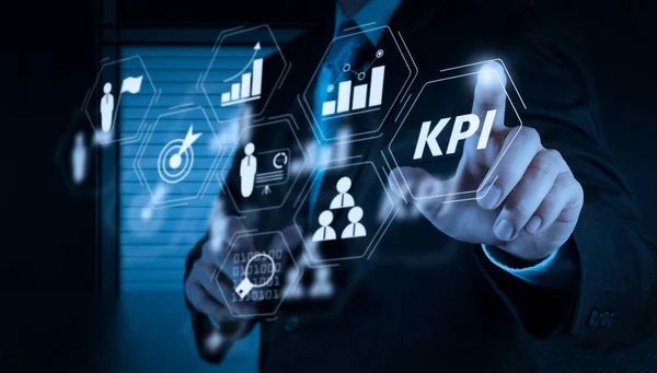 Key Performance Indicator Kpi Workinng Mit Business Intelligence Metriken Zur — Stockfoto
