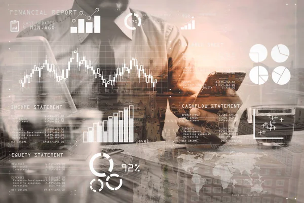 Dados Relatório Financeiro Operações Comerciais Balanço Demonstração Resultados Diagrama Como — Fotografia de Stock