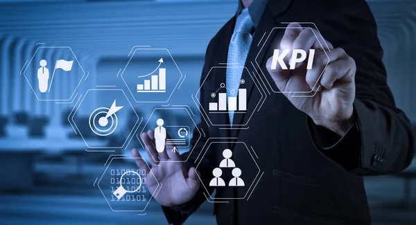 Key Performance Indicator Kpi Workinng Mit Business Intelligence Metriken Zur — Stockfoto