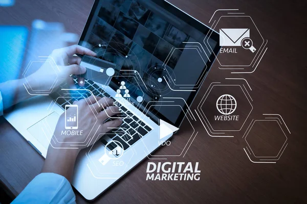 Digitale Media Marketing Website Advertentie Email Sociaal Netwerk Seo Video — Stockfoto
