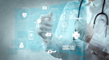 Genel tıp Hizmetleri (Gms) ve genel Practitioners(Gps or family doctors) diagram.smart doktor ve teknoloji tıbbi kavram olarak