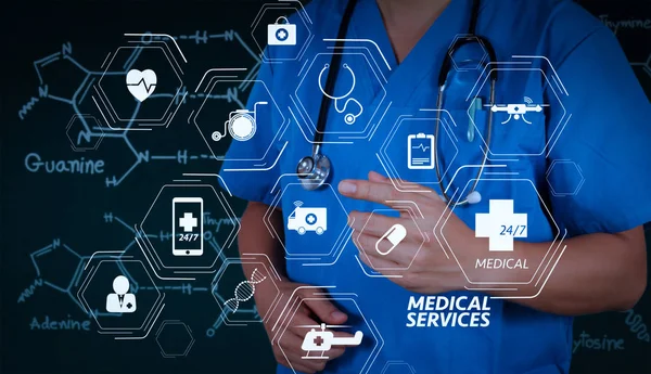 Services Médicaux Généraux Gms Médecins Généralistes Médecins Famille Diagram Chemist — Photo