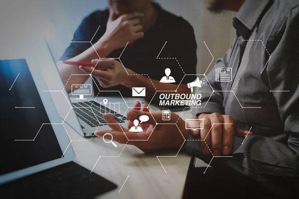 Outbound Marketing Business Virtual Dashboard Offline Interruption Marketing Business Team — Stock Photo, Image