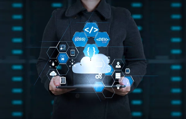 Coding Software Developer Work Augmented Reality Dashboard Computer Icons Scrum — Stock Photo, Image