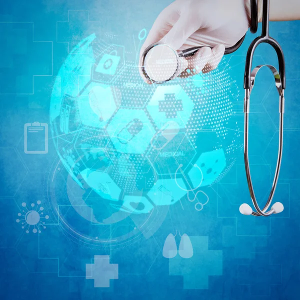 Health Care Medical Services Concept World Global Form Interface Doctor — Stock Photo, Image