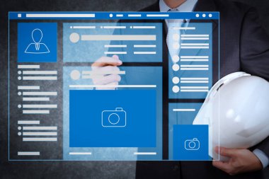 Web sayfası tarayıcı sosyal medya Page Vr Interface üzerinde newtechnology üzerinde çalışan dizüstü computer.smart mühendisi