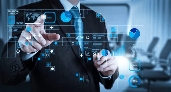 Financial Report Data Business Operations Balance Sheet Income Statement Diagram — Stock Photo, Image