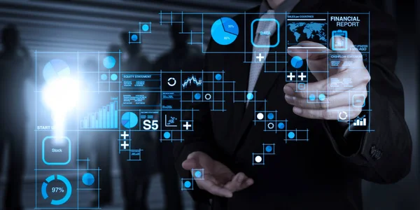 Financial Report Data Business Operations Balance Sheet Income Statement Diagram — Stock Photo, Image