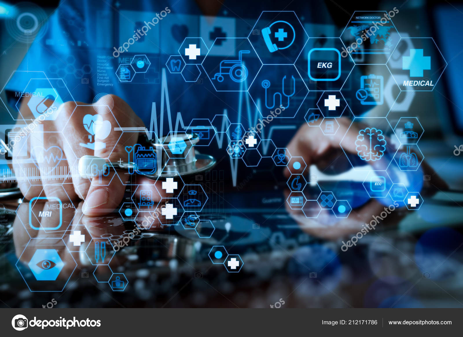 Health Care Medical Technology Services Concept Flat Line