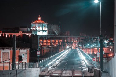 Oporto şehir gece ışıkları