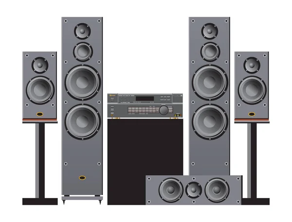 Componenti Audio Home Theater Illustrazione — Vettoriale Stock