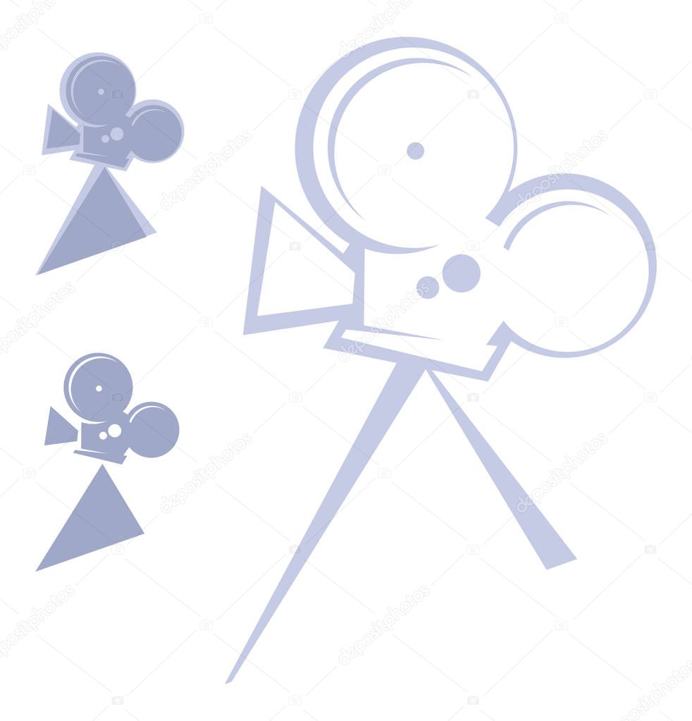 Camera for filming. Image for logo or illustrations