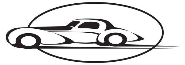 Oldtimer Sportwagen Bewegung Vektorbild Für Logo Oder Illustration — Stockvektor