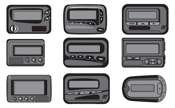 Reyro becerikli alet. Vintage çağrı cihazları koleksiyonu. Vektör set.