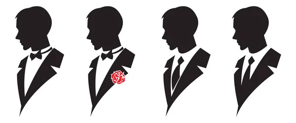 Elegant Men Suits Vector Image Logo Illustrations — Stock Vector