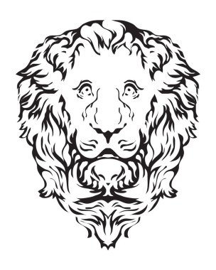 Gotik aslan başı. logo veya illüstrasyon vektör görüntü