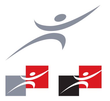 adam bir amaç için çaba göstermektedir. Logo şablonu