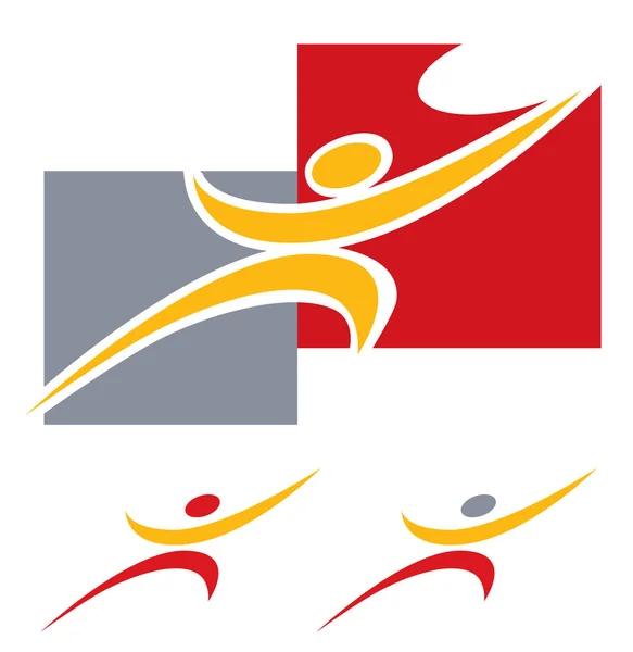 adam bir amaç için çaba göstermektedir. Logo şablonu