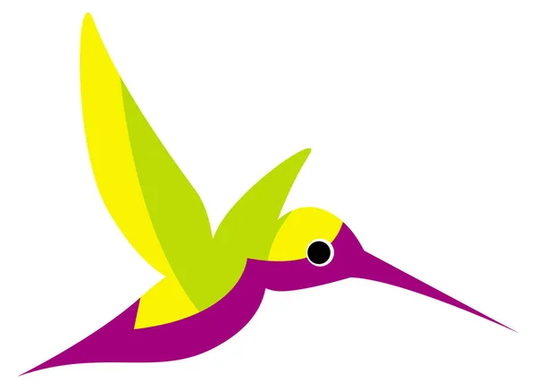 Illustration Eines Fliegenden Bunten Kolibri Oder Kolibri Vektorillustration Isoliertes Bild — Stockvektor