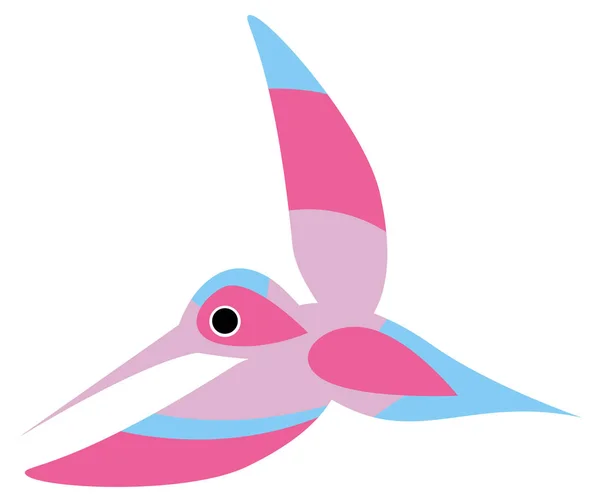 Illustration Eines Fliegenden Bunten Kolibri Oder Kolibri Vektorillustration Isoliertes Bild — Stockvektor