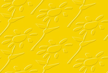 Sarı çiçekler. Şablon elemanı. Çizim için vektör çizimi.