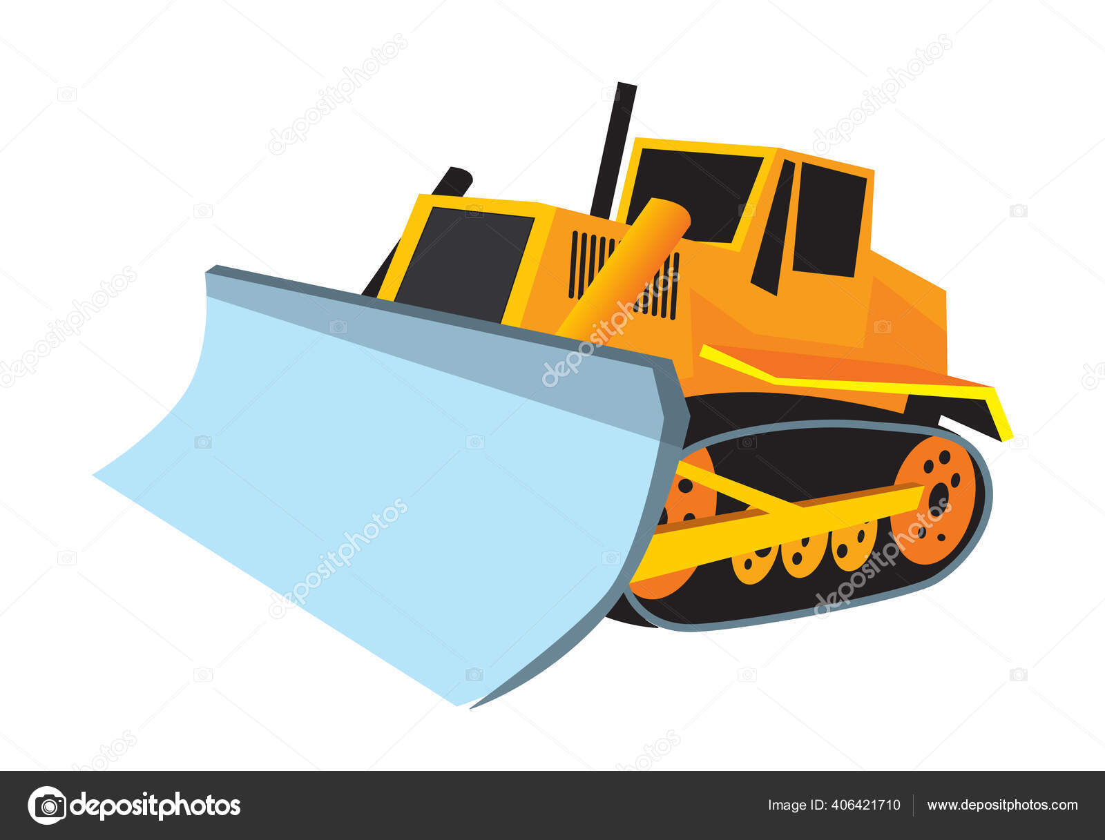 Trator de desenhos animados bulldozer imagem vetorial de Sybirko© 136759588